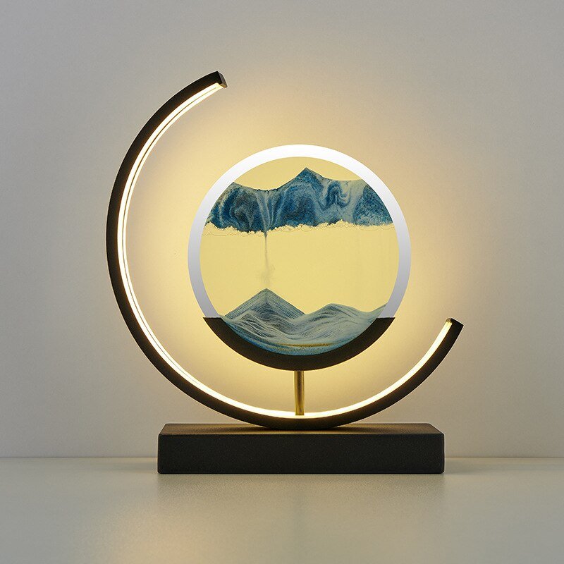 Quicksand Table Lamp – 360° Rotation – Warm LED – Decorative Home Light