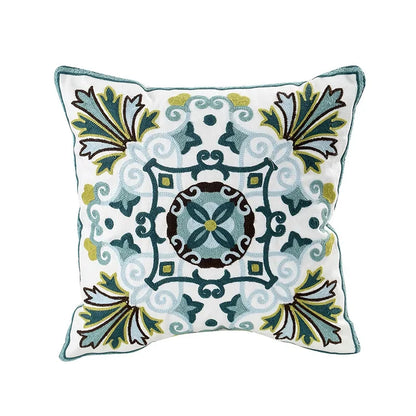 Embroidered Cushion Cover – Floral Pattern – Cotton Blend