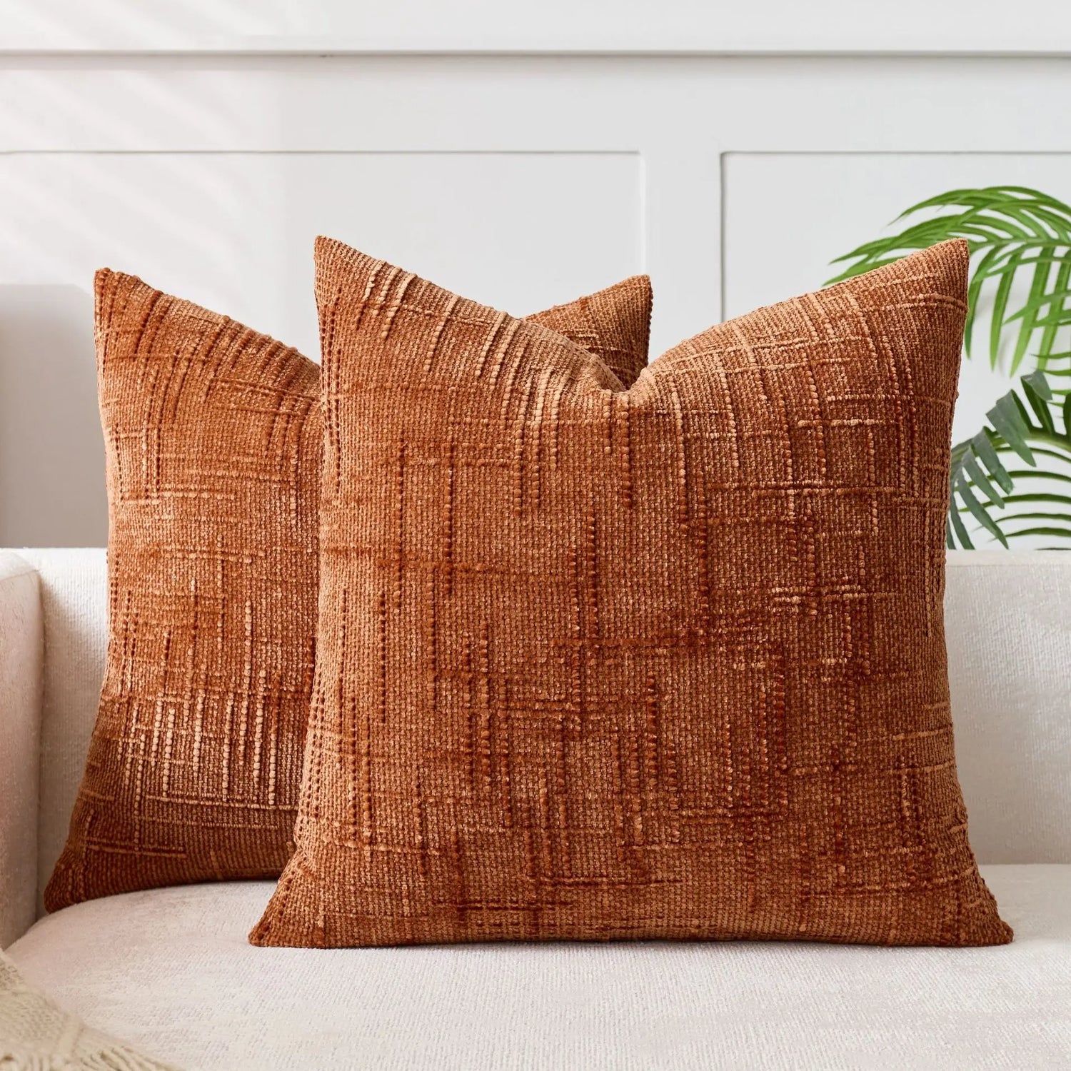 Chenille Cushion Cover – Woven Texture – Washable – Home Décor