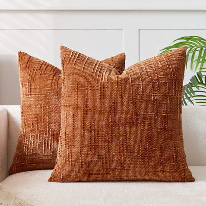 Chenille Cushion Cover – Woven Texture – Washable – Home Décor