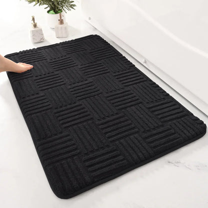 thick absorbent striped bath mat