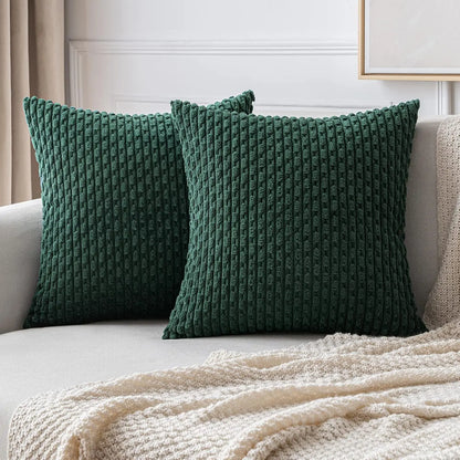 Corduroy Cushion Cover Soft Ribbed Fabric For Home
