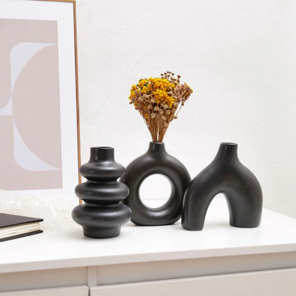 Bohemian Ceramic Vase Set for Stylish Home Decor