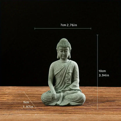 Buddha Statue Green Sandstone For Home
