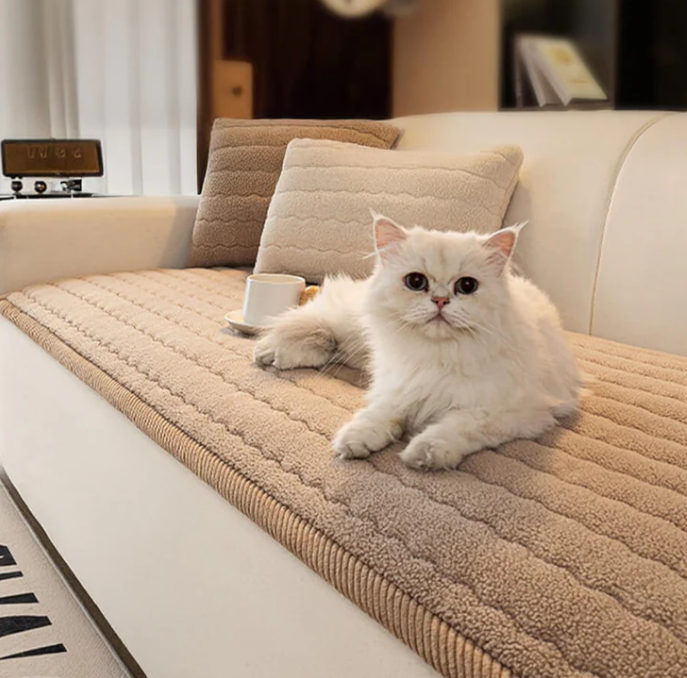 Non-Slip Sofa Cover – Soft Plush Fabric – Washable
