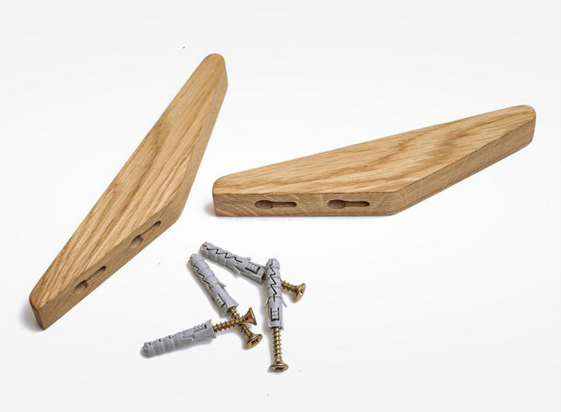 Wooden Wall Hooks – Set of 2 – Natural Wood – Wall Mounted