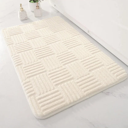 thick absorbent striped bath mat