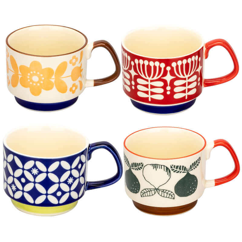 Retro Coffee Mug – Ceramic – 300ml – Mid-Century Design