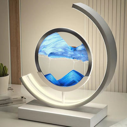 Quicksand Table Lamp – 360° Rotation – Warm LED – Decorative Home Light