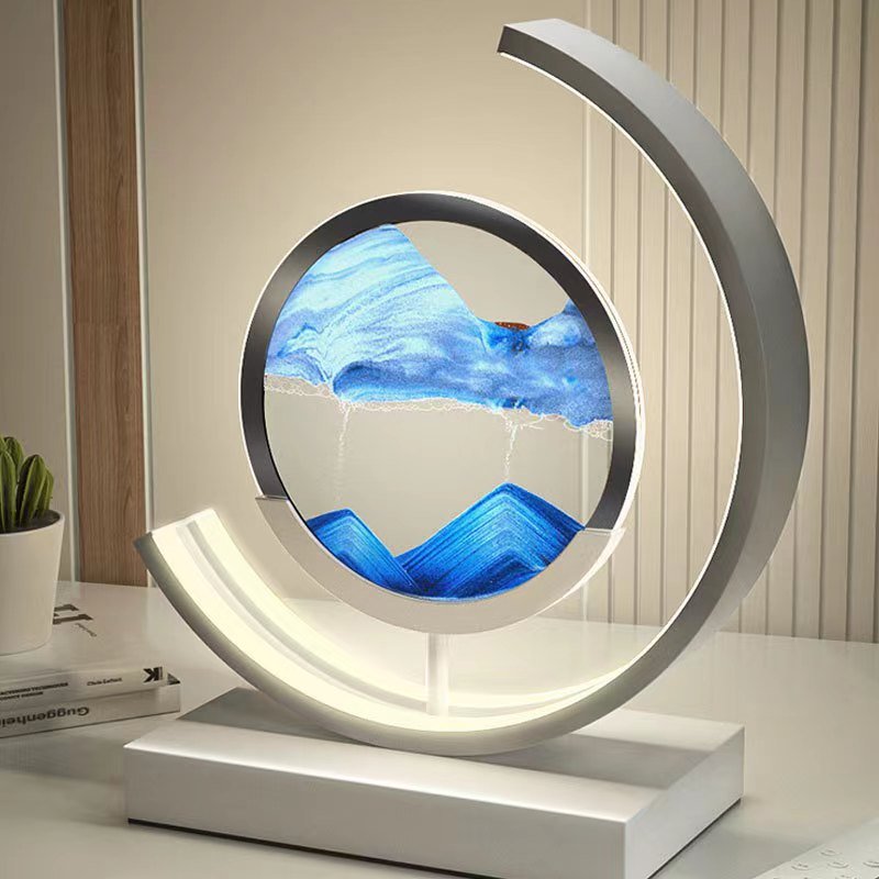 Quicksand Table Lamp – 360° Rotation – Warm LED – Decorative Home Light