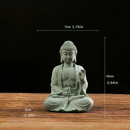 Buddha Statue Green Sandstone For Home