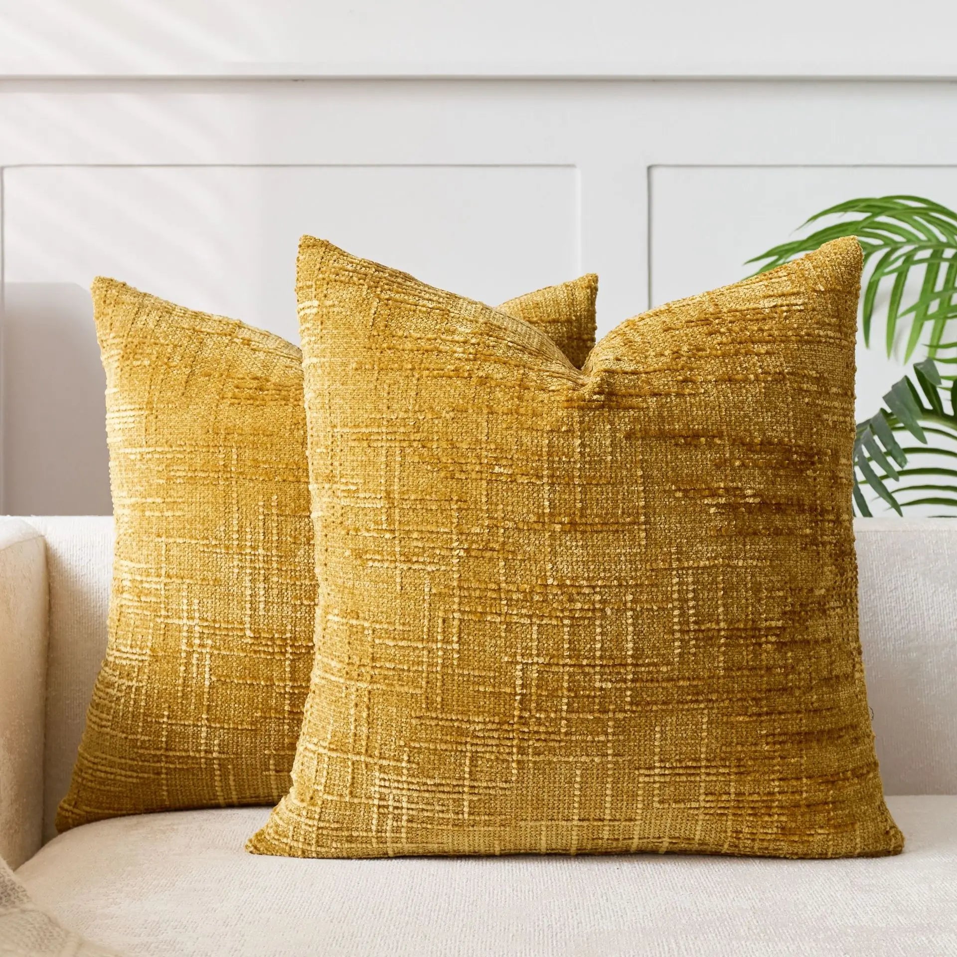 Chenille Cushion Cover – Woven Texture – Washable – Home Décor