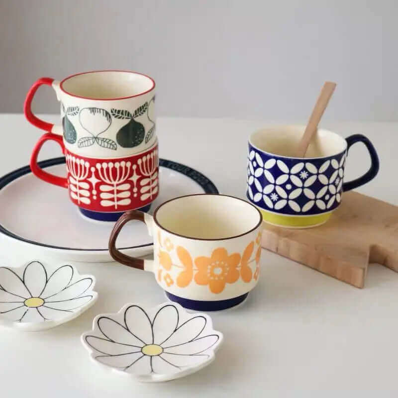 Retro Coffee Mug – Ceramic – 300ml – Mid-Century Design