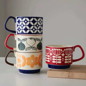 Retro Coffee Mug – Ceramic – 300ml – Mid-Century Design