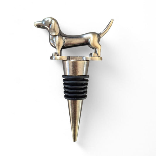 Dachshund Wine Stopper Decorative Design Metal Finish