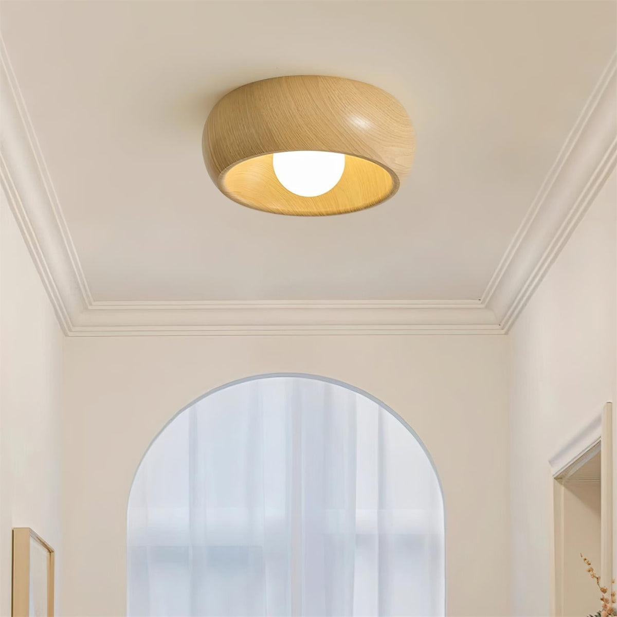 Wood-Look LED Ceiling Light For Home