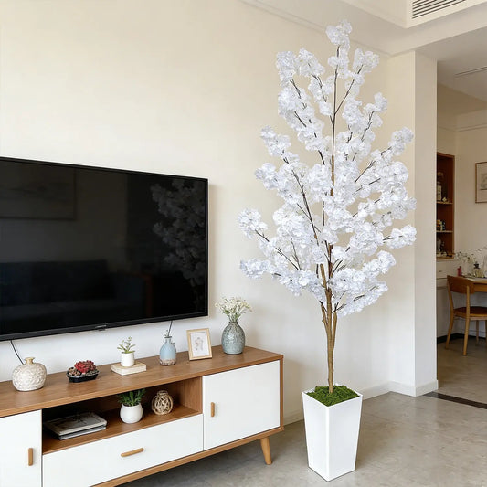 1.3M-2.2M Realistic Cherry Blossom Tree, High-Fidelity Branches, Nordic Minimalist Style, Indoor Outdoor Decor, Wedding Event Photography, Plant, Artificial Floral Plant, Artificial Flower Tree