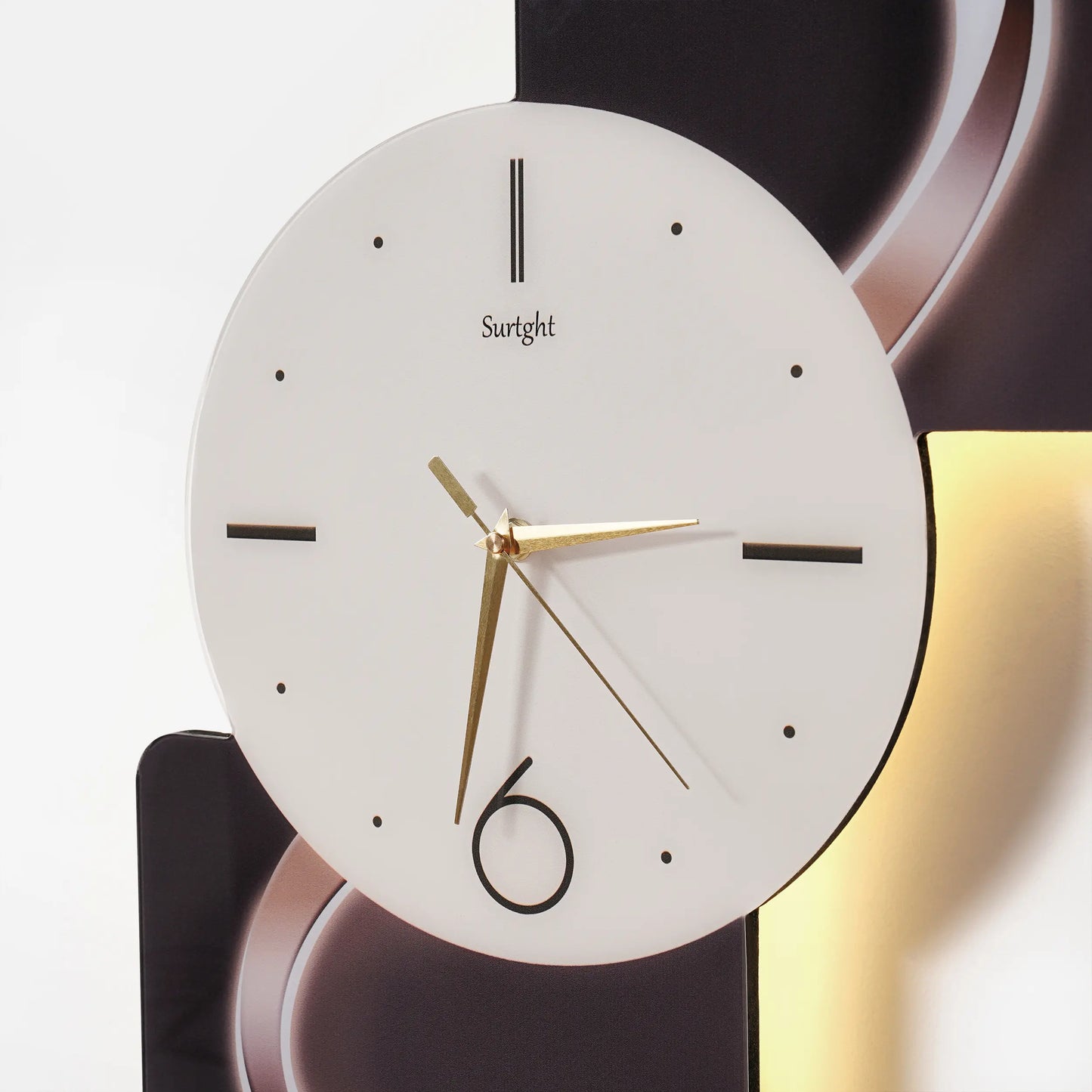 Homary 39.4" Silent MDF LED Analog Decorative Wall Clock - Light Modern Abstract Geometric Design, for Living Room, Entryway, Aesthetic Home Decor, Room Decor,Dorm Essentials