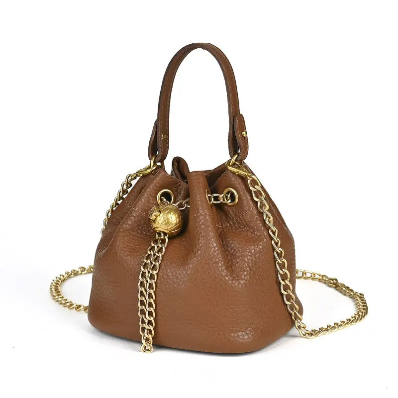 Women'S Top-Layer Cowhide Aesthetic Shoulder Bag - Versatile All-Season Ladylike Purse, Convertible to Crossbody Shoulder Handbag, Stylish Daily Accessory