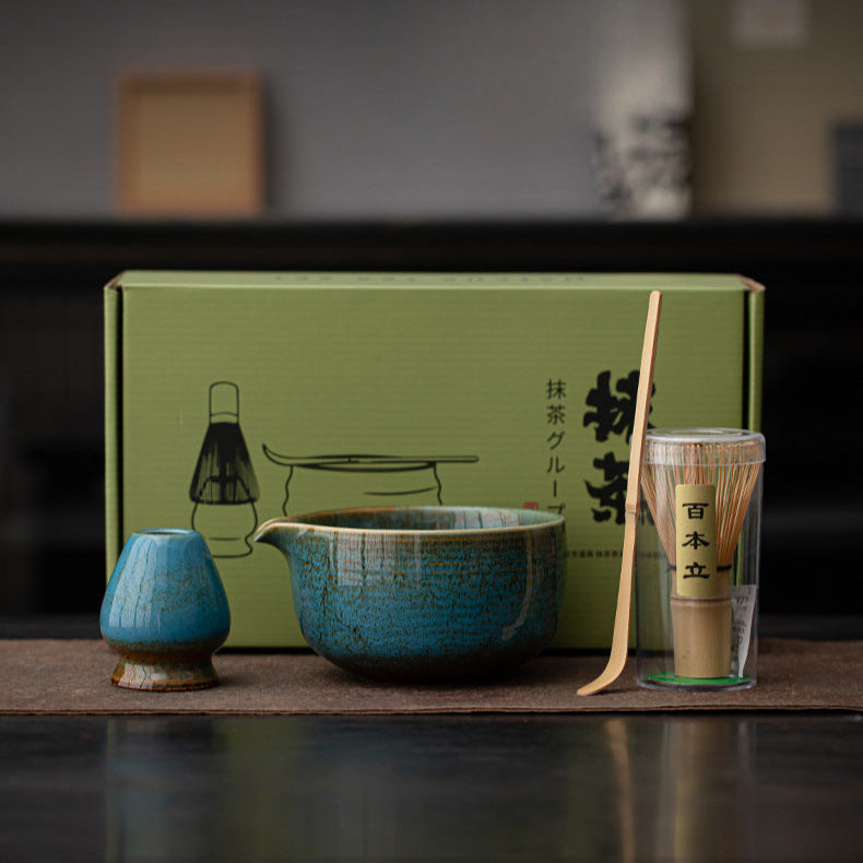 Japanese Matcha Set – Handmade Ceramic – 4-Piece Set
