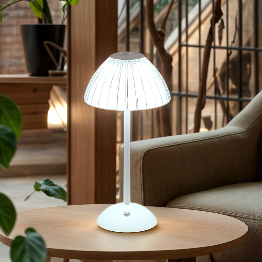 Rechargeable Table Lamp – Touch Control – Dimmable LED – Crystal-Style Shade