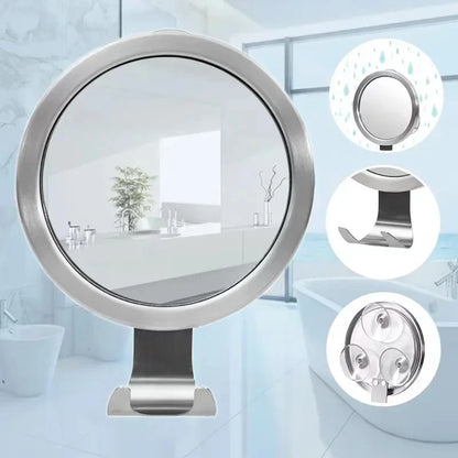 Bathroom Anti-Fog Mirror Powerful Suction Cup Bath Shower Mirrors Wall Mounted Make up Man Shaving Mirror with Shaver Holder
