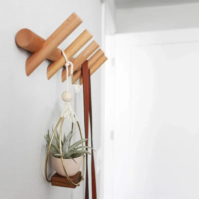 Oak Wall Rack – 5 Pegs – Wall-Mounted – Scandinavian Design