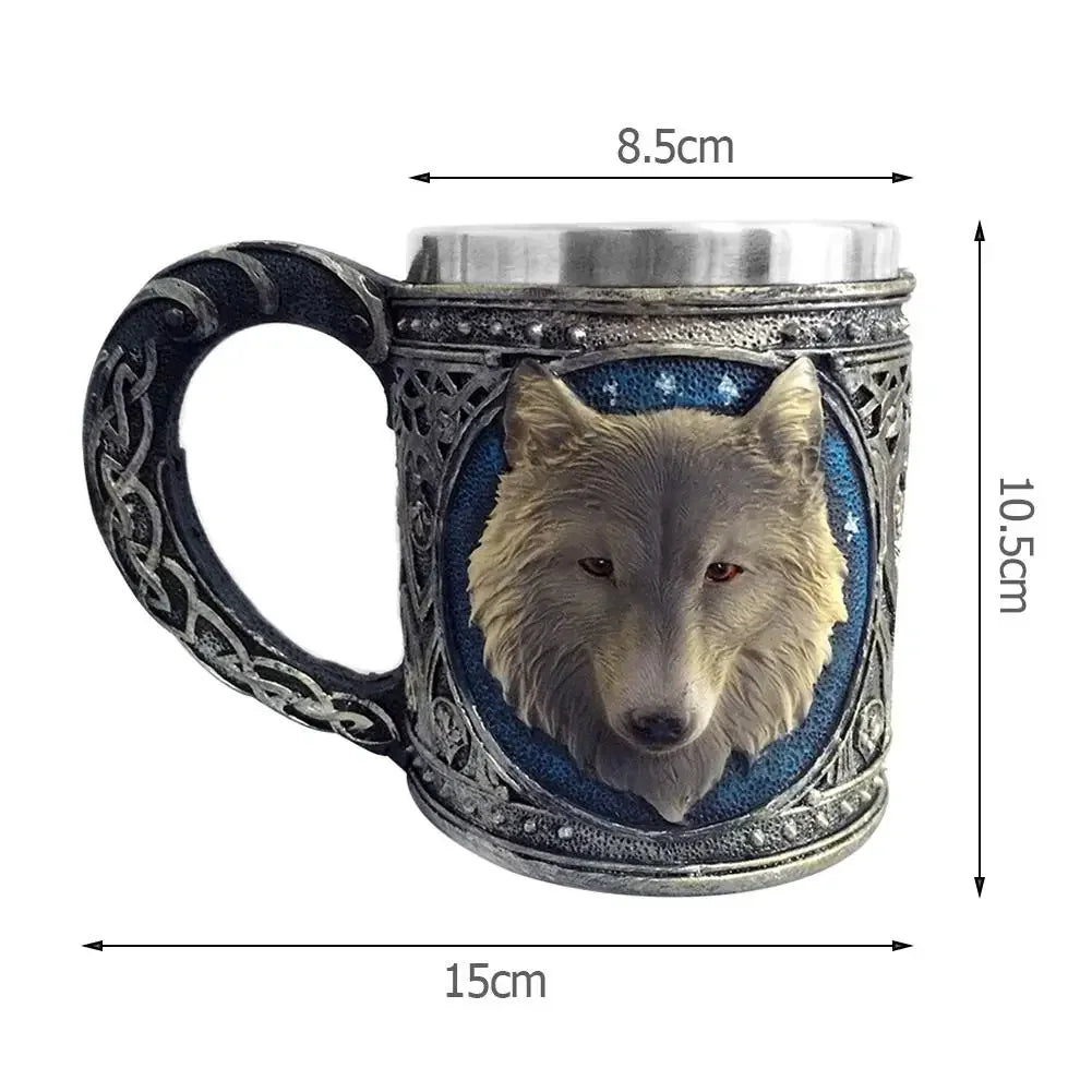 Viking Wood Style Beer Mug Simulation Wooden Barrel Beer Cup Double Wall Drinking Mug Metal Insulated 1PCS Bar Drinking Кружка