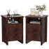 Furmax Farmhouse Nightstand Sets of 2, Mdf+Pine Wooden Bedside Cabinets with Open Shelf Storage, Stable Strong Modern Furniture for Bedroom Home Decor Use