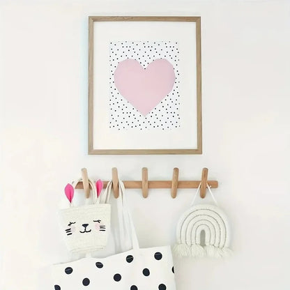Oak Wall Rack – 5 Pegs – Wall-Mounted – Scandinavian Design