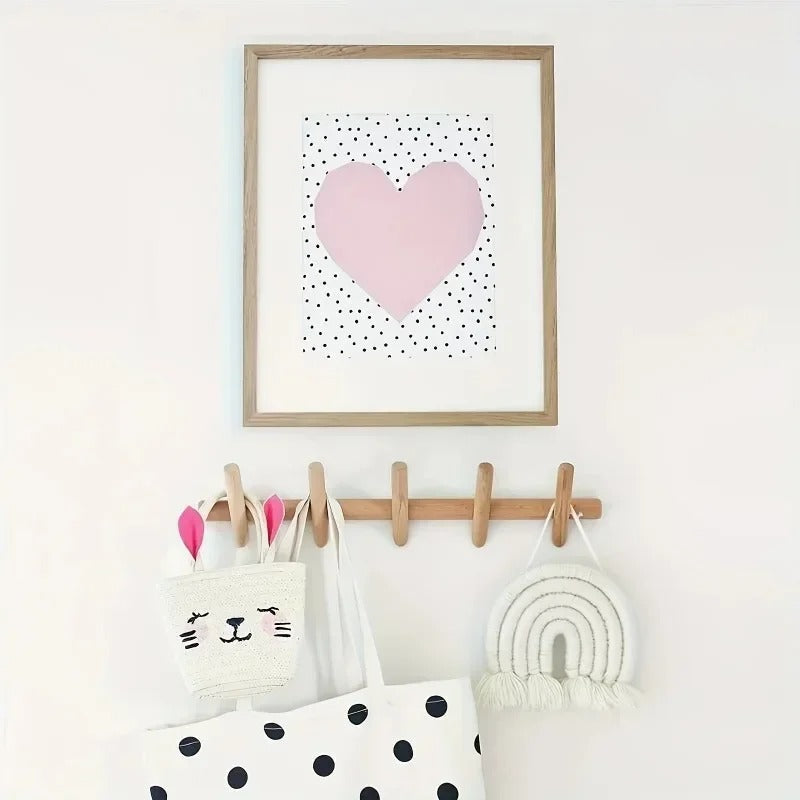 Oak Wall Rack – 5 Pegs – Wall-Mounted – Scandinavian Design