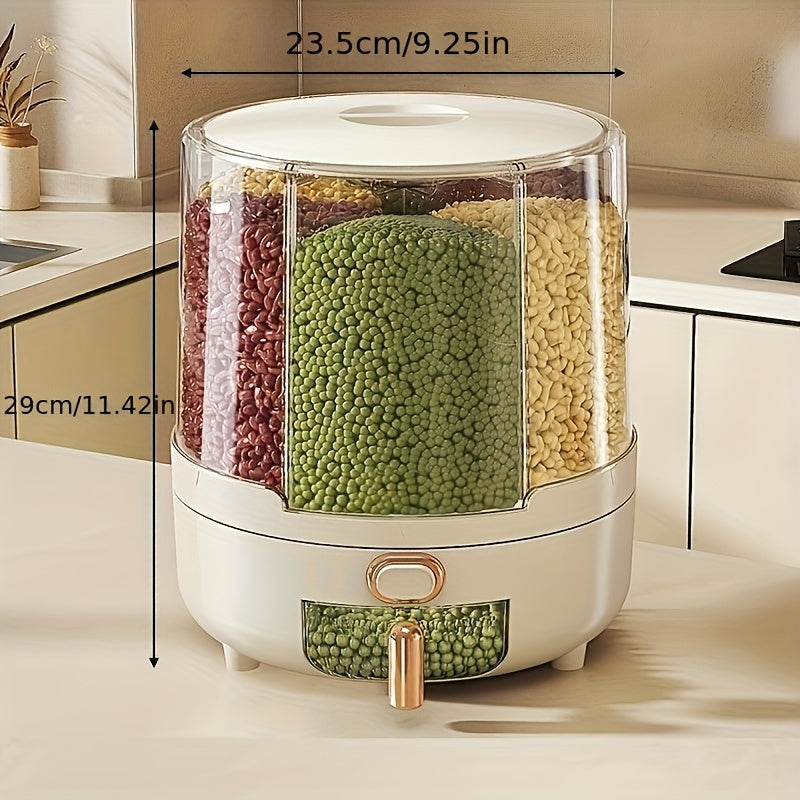 Rotating Food Storage Container – Airtight – 360° – Grain Dispenser