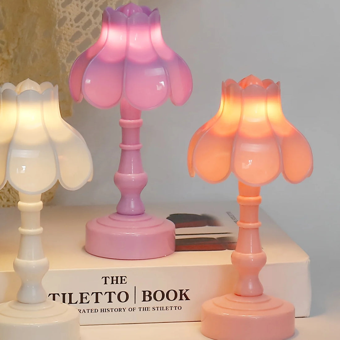 Vintage Lotus Table Lamp Led Bedside Lamp Flower Bud Lamp Decor Night Light Atmosphere Desk Lamp