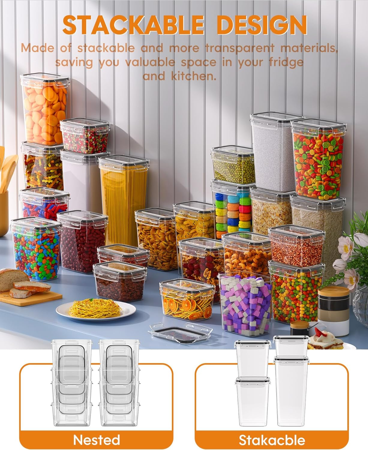 12 Pack Airtight Food Storage Containers with Lids