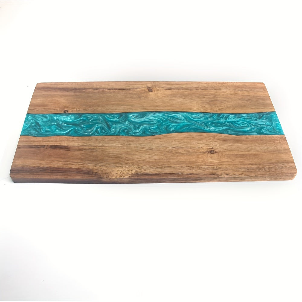 Resin River Cutting Board – Acacia Wood – Charcuterie & Cheese Board