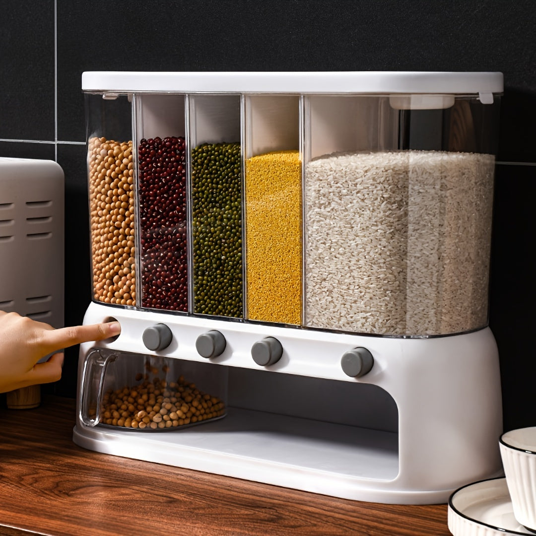 Multi-Compartment Grain Storage Container – Airtight – 5 Compartments