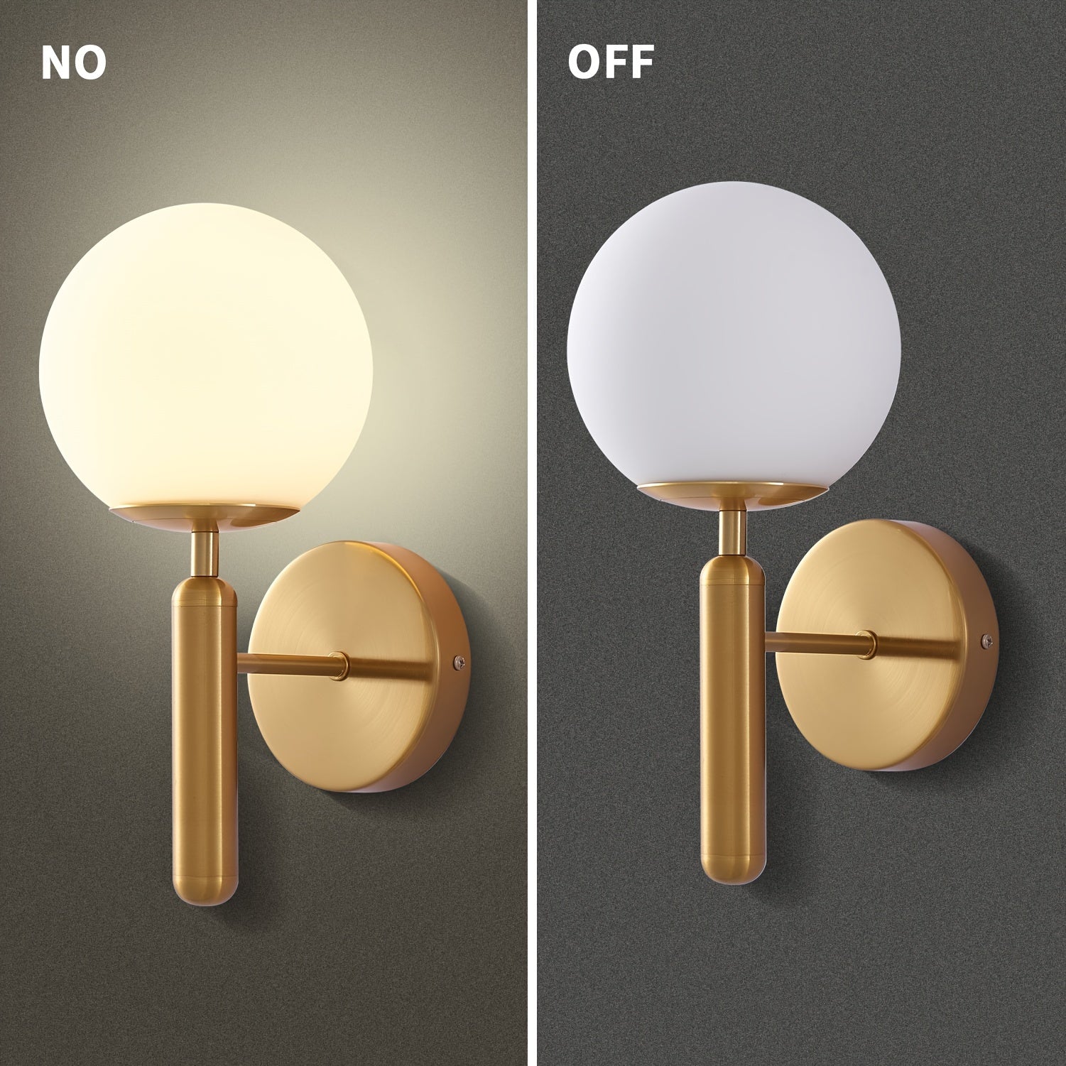 Glass Globe Wall Sconce – G9 – Polished Metal – Hard-Wired Light
