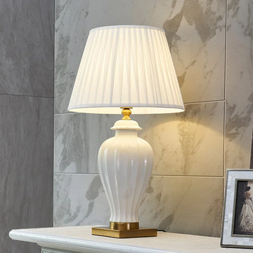 Table Lamp White Ceramic Lamp Bedside Table Room Decor Bedside Lamp Bedroom Night Light Light Fixture Mood Light