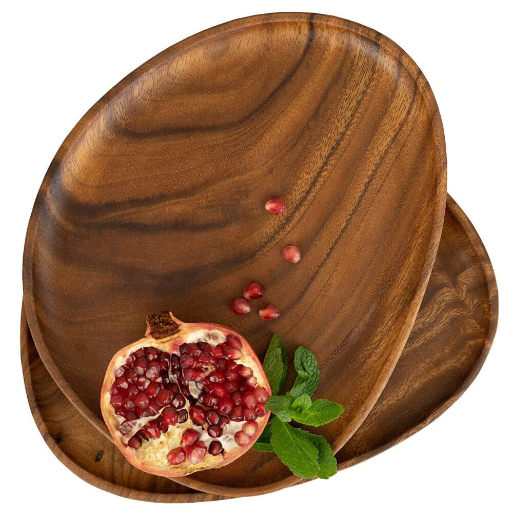 Wood Dinner Plate Wooden Serving Tray Dessert Bread Food Storage Dish Dinnerware