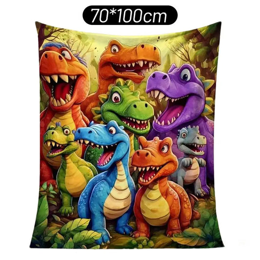 Funny Face Dinosaur 3D Print Blanket Tapestry Comfortable Warm Blanket Lightweight Fabric Fast Shipping Washable Home Use