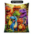 Dinosaur Fleece Blanket for Kids with funny face 3D dinosaur print
