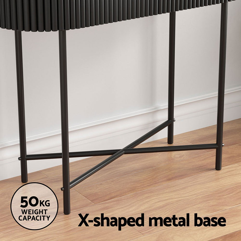Artiss Console Table Hallway Drawer Wooden Entryway Desk Display Shelf Metal Leg