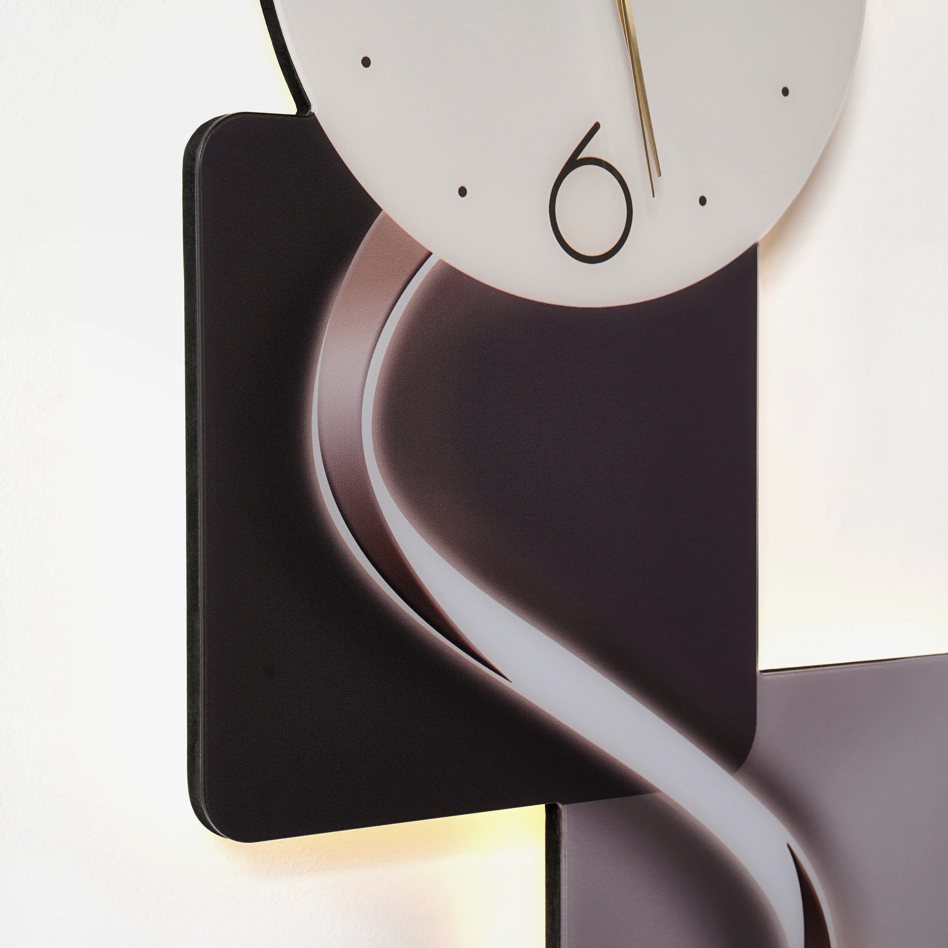 Homary 39.4" Silent MDF LED Analog Decorative Wall Clock - Light Modern Abstract Geometric Design, for Living Room, Entryway, Aesthetic Home Decor, Room Decor,Dorm Essentials