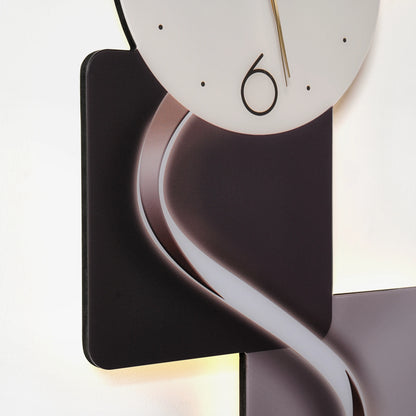 Homary 39.4" Silent MDF LED Analog Decorative Wall Clock - Light Modern Abstract Geometric Design, for Living Room, Entryway, Aesthetic Home Decor, Room Decor,Dorm Essentials