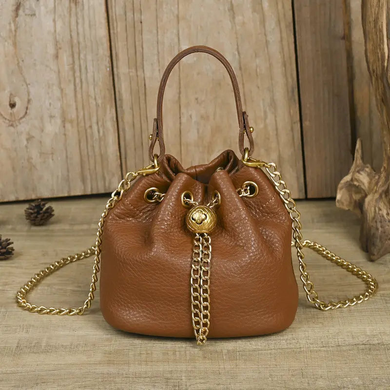 Women'S Top-Layer Cowhide Aesthetic Shoulder Bag - Versatile All-Season Ladylike Purse, Convertible to Crossbody Shoulder Handbag, Stylish Daily Accessory