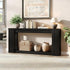 [Summergarden] Vabches Fluted Wooden Console Table with 2 Storage, 71 Inches Rectangular Entryway Table behind the Couch, Farmhouse Boho Sofa Table for Entrance, Hallway, Living Room (Black)