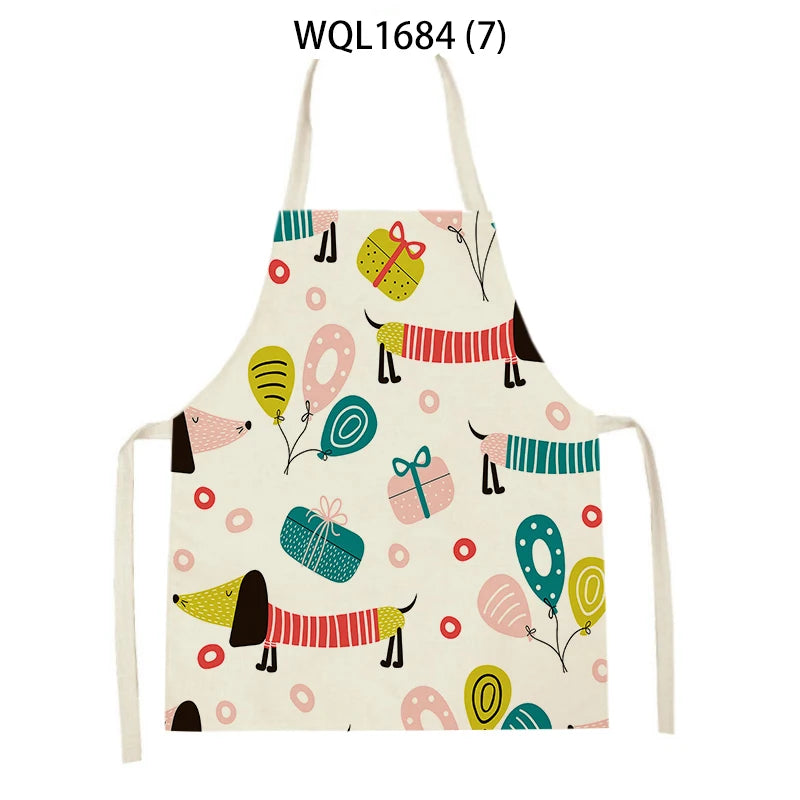 1Pcs Kitchen Apron Dachshund Animal Printed Sleeveless Cute Dachshund Aprons for Men Women Home Cleaning Tools 55*68Cm Tablier