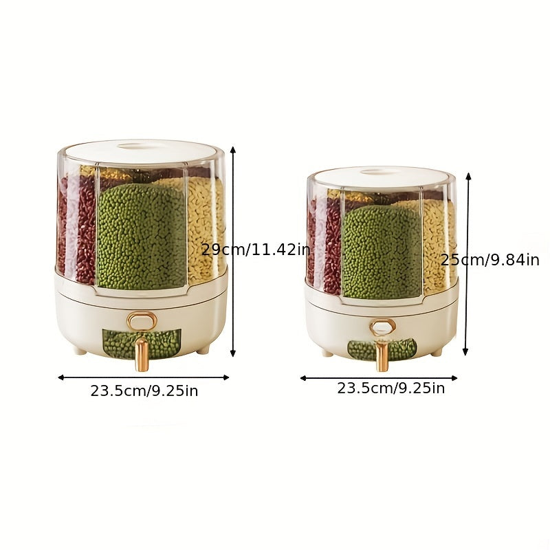 Rotating Food Storage Container – Airtight – 360° – Grain Dispenser