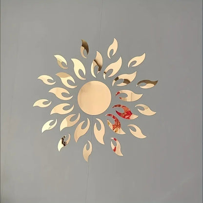 Acrylic Mirror Wall Sticker Sunflower Self-Adhesive, Soft Mirror Wall Decor, Home Decor for Bedroom, Living Room, Office, Easy to Apply and Remove