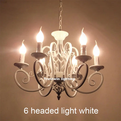 Classic LED Chandelier Light 6 8 Arms Hanging Chain Black Blue Bronze Iron Chandelier Light LED